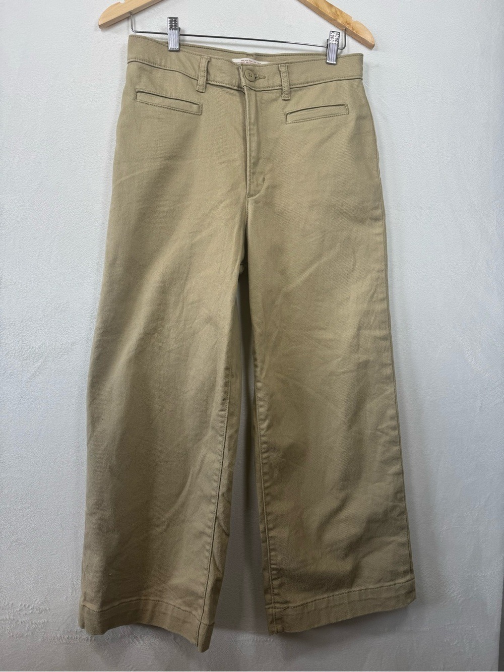 Levi's Ribcage Wide Leg Tan Beige High-Rise Wide Leg Pants 28